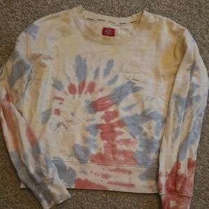 Dickies Tie-Dye Crewneck Sweatshirt in Cream, Blue & Pink